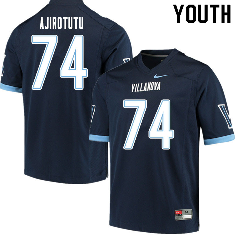 Youth #74 Temi Ajirotutu Villanova Wildcats College Football Jerseys Sale-Navy